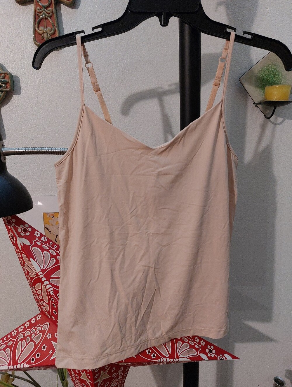 NWOT Nude/tan Cami With Built In Bra And Adjustable Straps